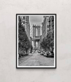 Manhattan Bridge seen from the Dumbo neighborhood in Brooklyn, New York