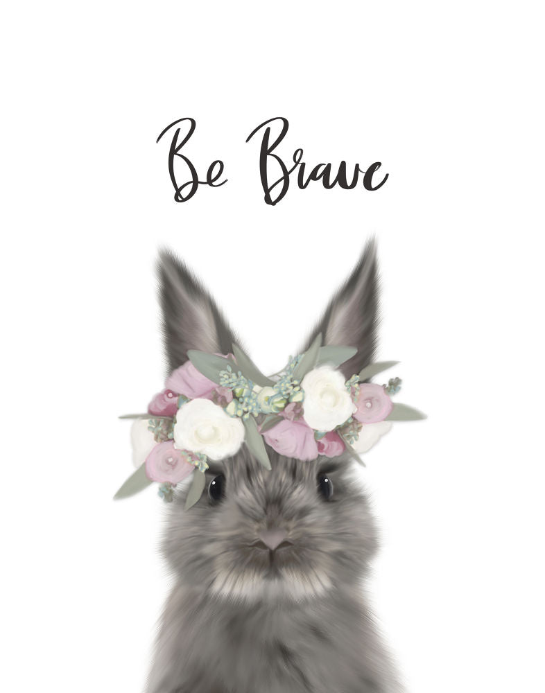 Floral Bunny Be Brave