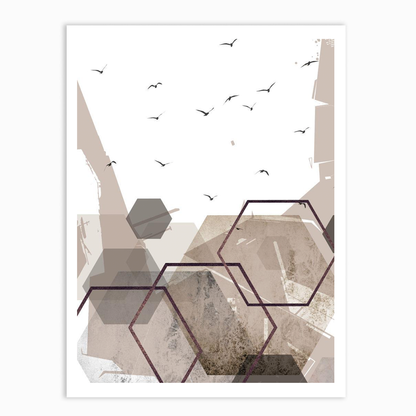 Abstract Hexagons Beige Set