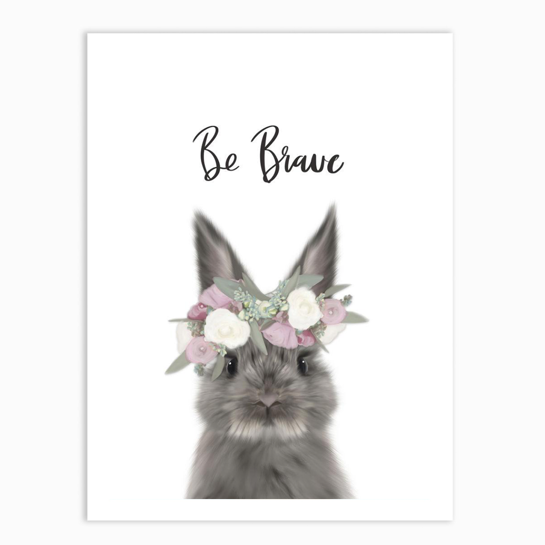 Floral Giraffe Be Kind & Floral Bunny Be Brave set