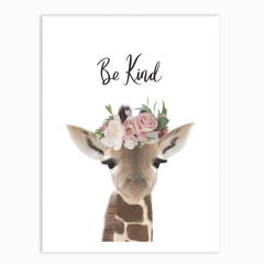 Floral Giraffe Be Kind & Floral Bunny Be Brave set