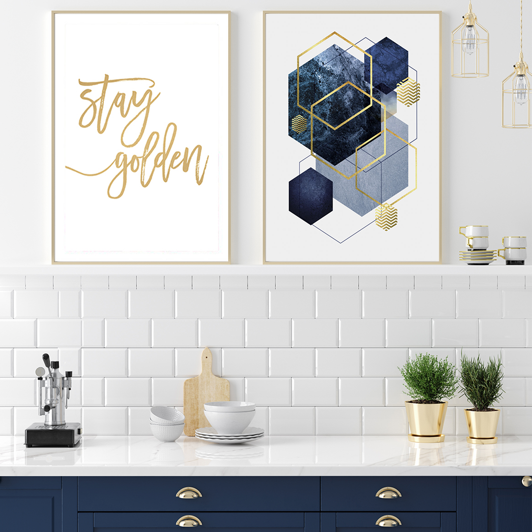 Navy Gold Geo 2