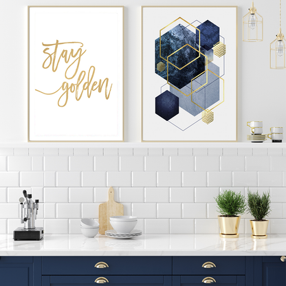 Navy Gold Geo 2
