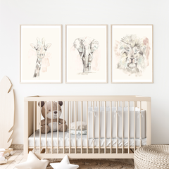 Pastel Safari I,II & IV Set